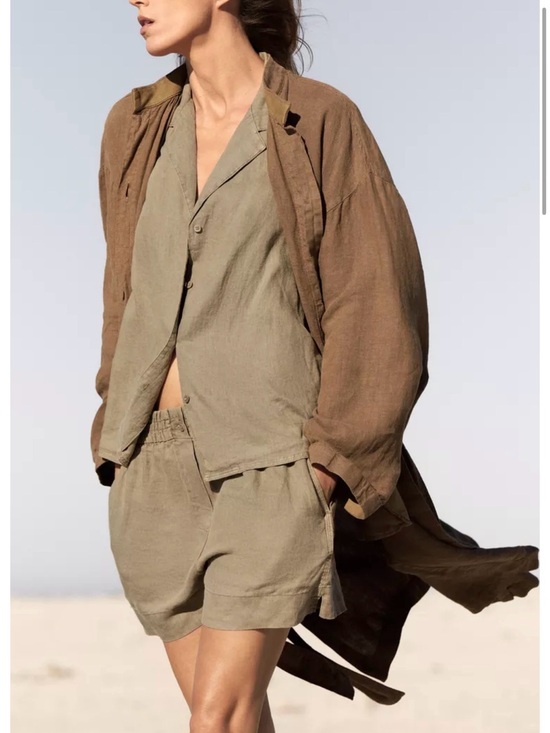 Zara Pants - Zara 100% Linen Shorts - Size L vacation summer